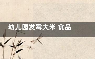 幼儿园发霉大米 食品***如何加强监管